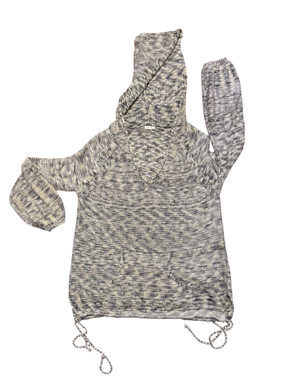 marled knit light pullover hoodie sweater maker Easel size L